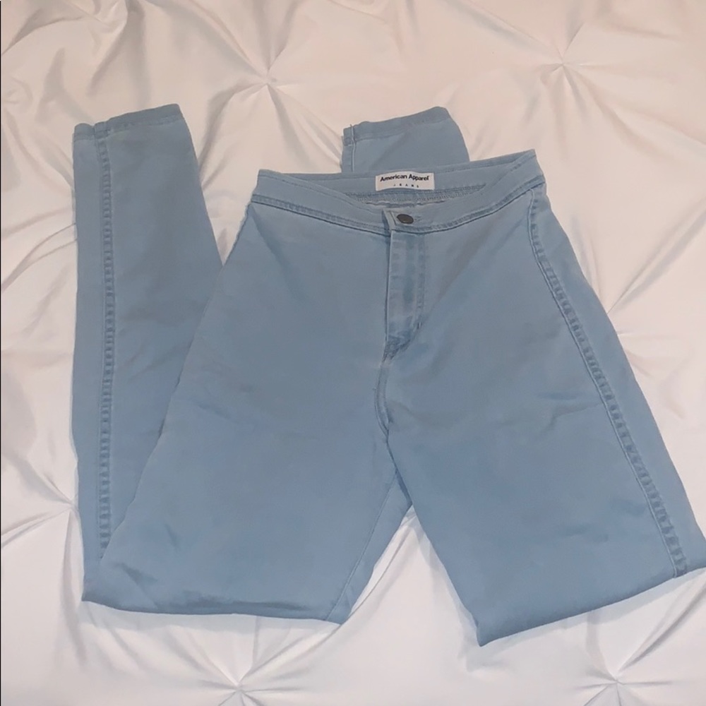 American Apparel High Waist Light Wash Easy Jeans